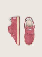 Ball Star Young in red suede with white leather star and metallic silver heel tab - Image 3