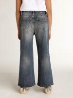Wide-leg jeans in mid-blue bull denim - Image 5