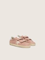 Junior Old School in pink suede with platinum metallic leather star - Image 2