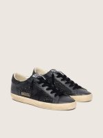Women's Super-Star in black glitter with black suede star and leather inserts - Image 2