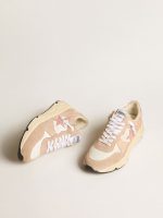 Women's Running Sole in mesh and suede with pink star and silver heel tab - Image 2