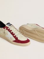 Men's Ball Star LTD in cream nappa with white leather star and red suede inserts - Image 3
