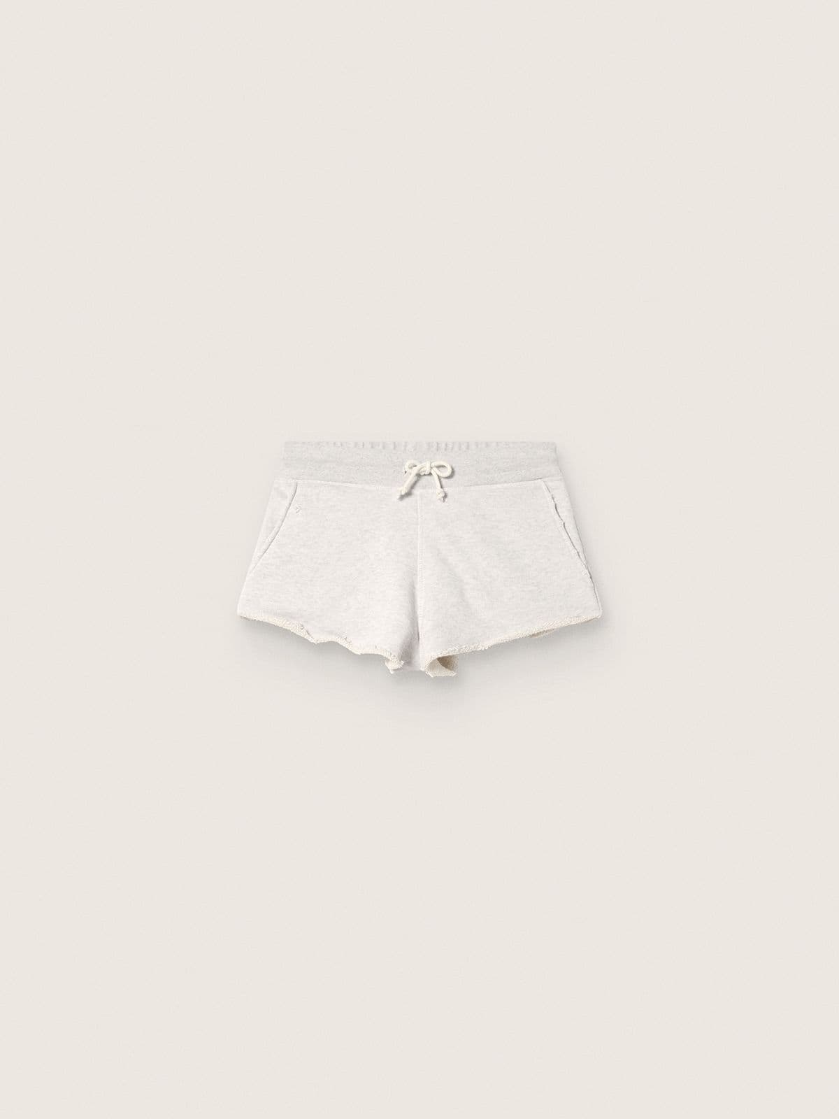 ee12395fb8beccd1f2dbcef6b65b4e973a41fb97886d70982909c0547beffbbd Star women's shorts in gray melange fleece - Image 1