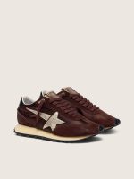 Men's Marathon with brown satin upper and platinum leather star - Image 2