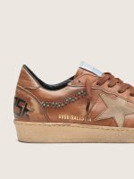 Men's Ball Star in brown leather with beige suede star and beads - Image 4