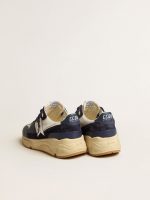 Running Sole in cream mesh and blue leather with a white leather star - Image 5