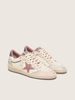 Women's Ball Star LTD in beige leather with pink mesh star and blue leather heel tab - Image 2