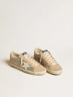 Women's Super-Star in silver glitter with leather star and heel tab - Image 2