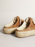 Women's Space-Star Sabot in tobacco-colored suede with perforated star - Image 5