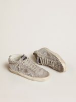Mid Star in silver suede with Swarovski crystals and suede star - Image 2