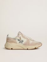 Women's Running Sole in nylon and suede with silver printed star and leather heel tab