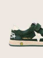 Junior Ball Star in forest-green suede with cream leather star and heel tab - Image 4