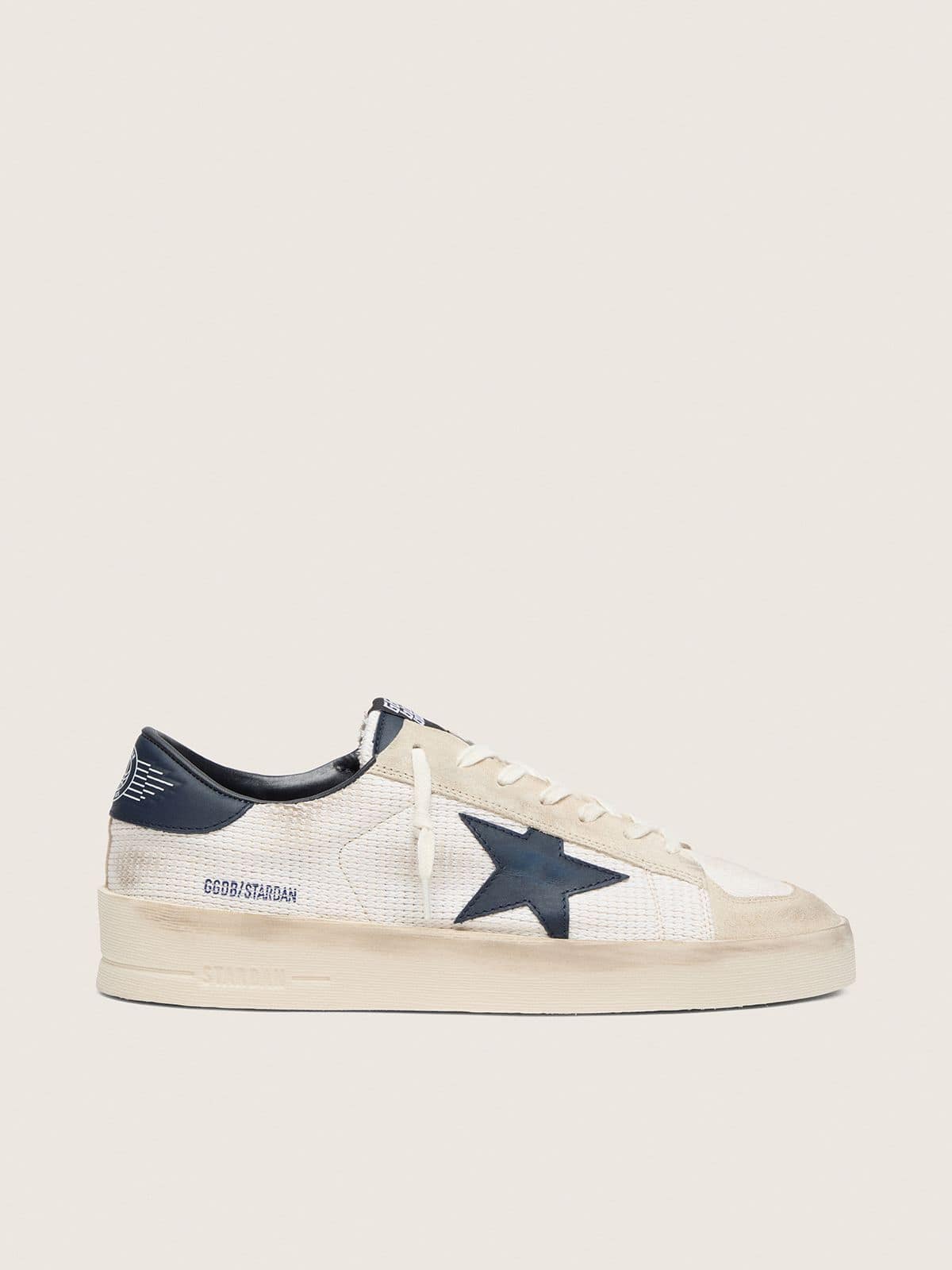 f15bd257a5255ff413462ddb6031337e0d565d2be40c62af3979c8c1da1478a5 Men's Stardan in beige suede with blue star - Image 1