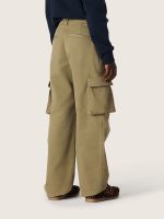 Journey boys' cargo pants in military-green cotton gabardine with print - Image 5