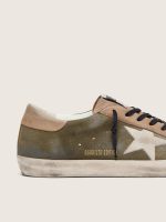 Men's Super-Star LTD in olive-green suede with cream embroidered star - Image 4