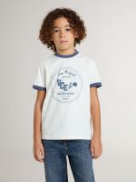 Boys' white T-shirt with blue print - Image 2