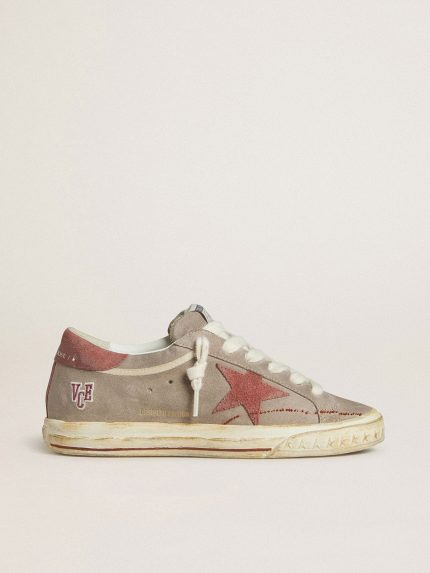 Men's Super-Star LTD in gray suede with red waxed suede star and heel tab