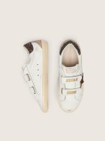 Young Old School in white leather with leopard pony skin star - Image 3