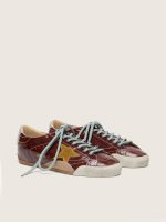 Men's True-Star in burgundy naplak with suede star and silver nappa heel tab - Image 4