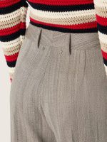 Women's pants in gray pinstripe wool blend - Image 4