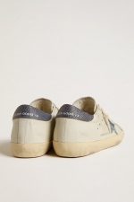 Super-Star with cream-colored leather star with Swarovski crystals and blue leather heel tab with lizard print - Image 4