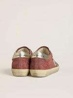 Women's Super-Star LTD in red suede with silver glitter star and laminated leather heel tab - Image 5