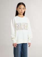 Girls' white sweatshirt with multicolor Golden writing on the front - Image 2