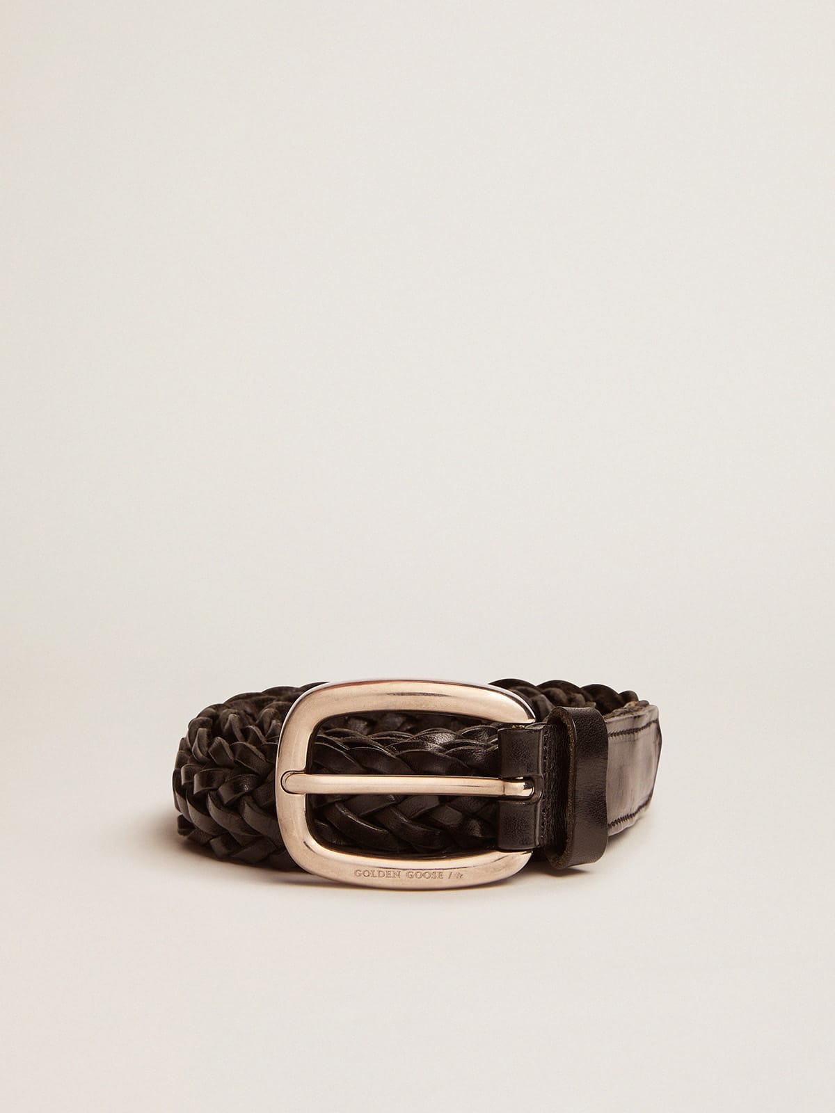 f39a3e8dd2cf6e0cf4ec28c7617d5289db3dfb062bc5b1f908b1e8267df151a9 Men's belt in black braided leather - Image 1