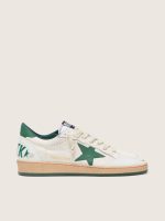 Women's Ball Star Wishes in white nappa leather with green leather star and heel tab