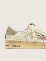 Women's Stardan LTD in suede and white nappa with gold star - Image 4