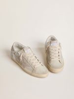 Women's Super-Star in beige suede with bead embroidery and laminated suede star - Image 2