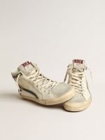 Slide in beige nappa with green laminated leather star and flash - Image 2