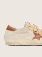 Women's Old School in pearl suede with brick-red leather star and raffia strap - Image 4