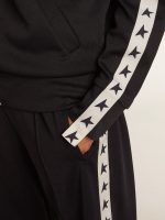 Dark blue zipped sweatshirt with white strip and contrasting stars - Image 5