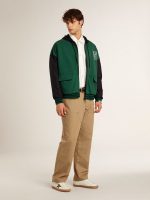 Men's green and blue reversible hooded sweatshirt - Image 5