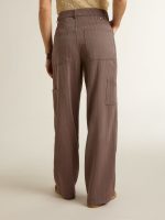 Women's wool blend pants in light brown micro chevron - Image 4