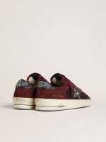 Men's Stardan in black mesh and burgundy suede with white leather star - Image 4