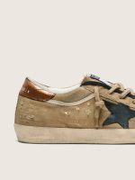 Women's Super-Star LTD in beige canvas with black leather star - Image 5