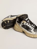 Women's Lightstar in white leather and black mesh with black TPU star - Image 4