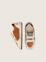Junior Ball Star in brick-red suede and cream leather with black leather star - Image 3