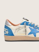 Men's Ball Star LTD in white leather with light blue leather star - Image 4