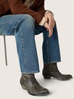 Men's low Wish Star boots in black leather with silver star - Image 3