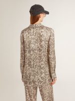 Women's silk blend pajama shirt with a floral print - Image 4