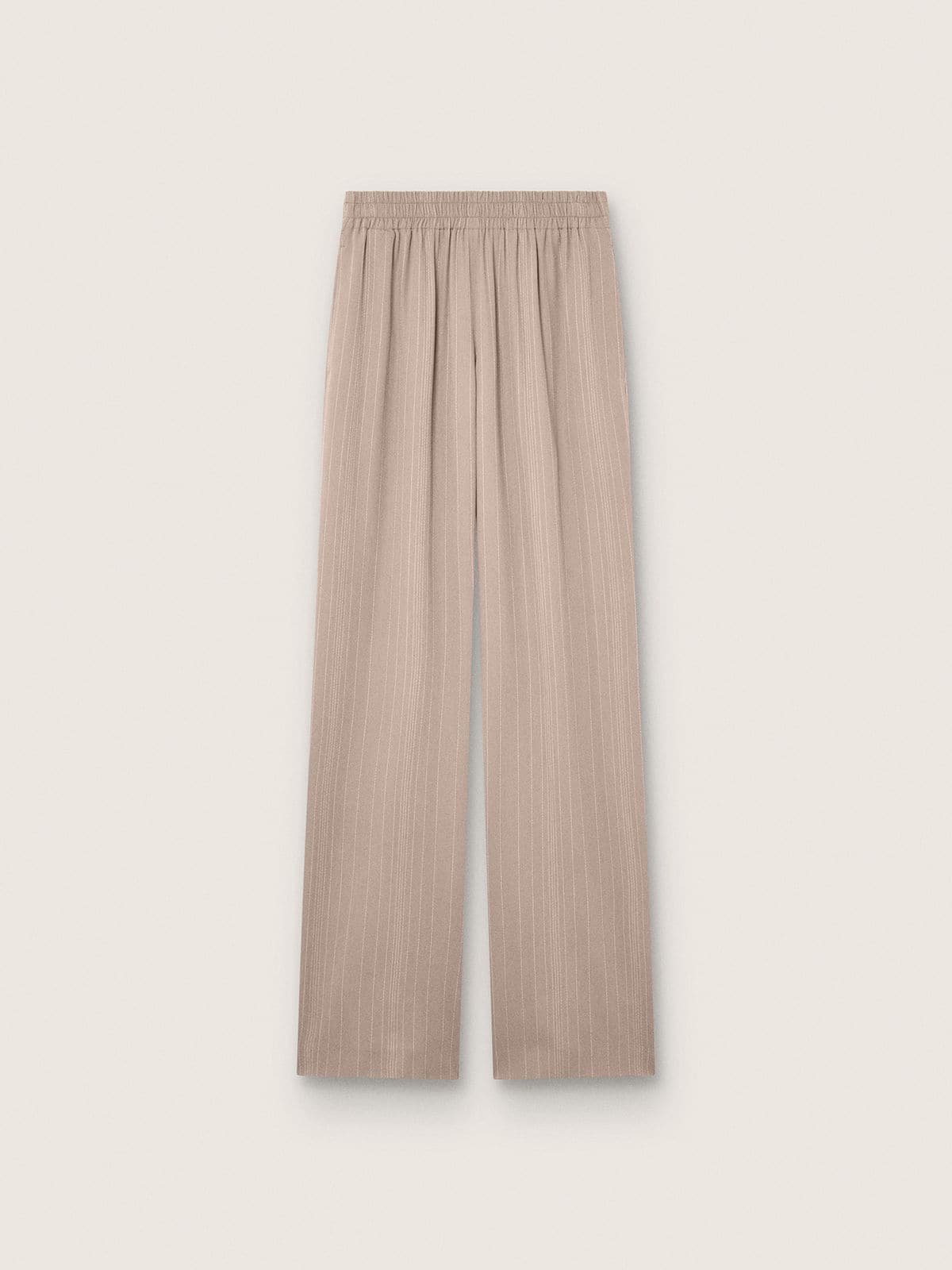 f88bf94726c5eb36203fceb22fdf757d76004bafd6f48db9b924515091565316 Women's pants in gray wool blend with pinstripe motif and elasticated waist - Image 1