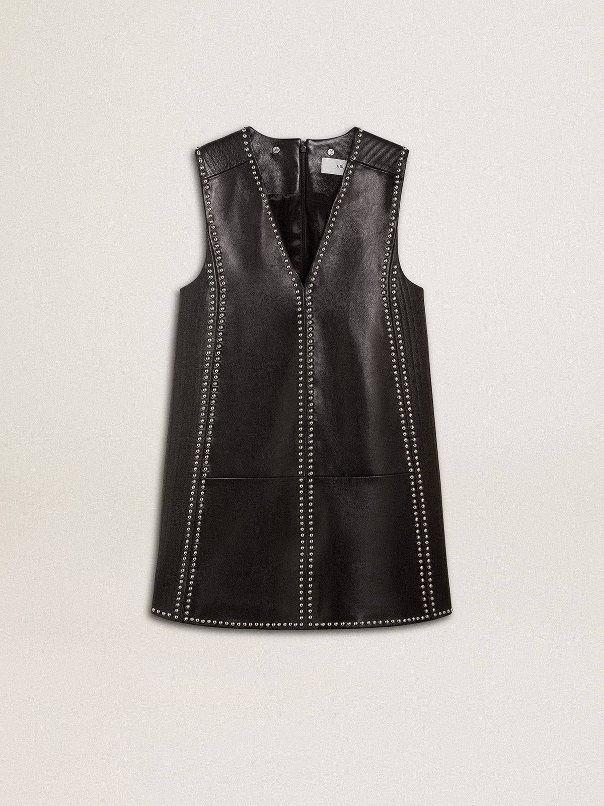 f8e785e35ce302be245a7f90357370ca1811cceb964dddc3bd1001bfe65f5c3a Women's black nappa leather dress with studs - Image 1
