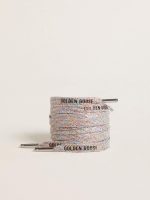 Multicolor Lurex laces with contrasting black logo