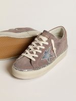 Women's Hi Star in suede with silver leather star and leather heel tab - Image 3