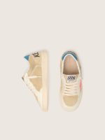 Ball Star Junior in beige suede with red star and light blue heel tab - Image 3