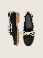 Women's Cruise loafers in black waxed suede with black hiking laces - Image 3