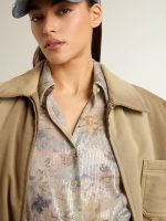 Women's shirt dress with multicolor sequined floral print - Image 4